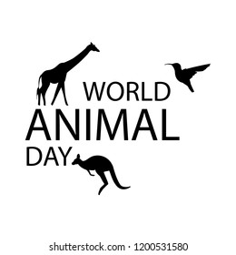 Vector illustration World Animal day banner. World Wildlife Day with the animals.