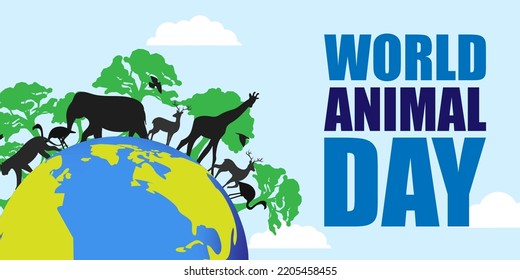 Vector illustration for World Animal Day banner