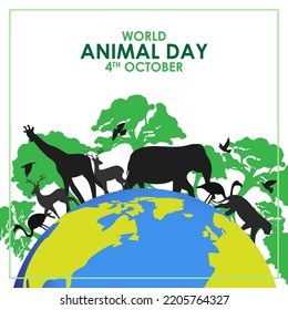 Vector illustration for World Animal Day banner