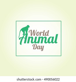 Vector illustration of World animal day. Suitable for greeting card, banner and poster.