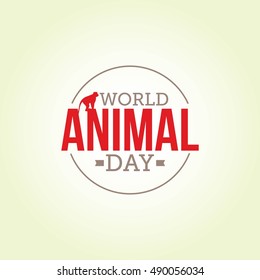 Vector illustration of World animal day. Suitable for greeting card, banner and poster.
