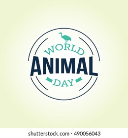 Vector illustration of World animal day. Suitable for greeting card, banner and poster.