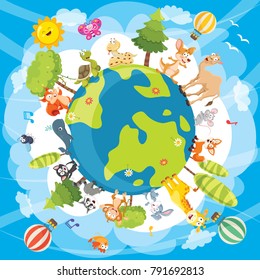 Vector Illustration of World Animals