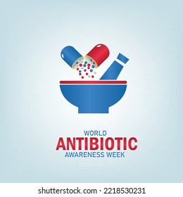 Vector illustration of World Antibiotic Awareness Week. Simple and Elegant Design