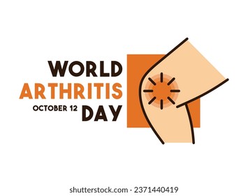 Ilustración vectorial del Día Mundial de la Artritis. 12 de octubre. Vector de diseño plano. Eps 10.