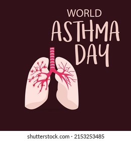 Vector illustration World Asthma Day. Holiday concept. Template for background, banner, card, poster with text inscription.