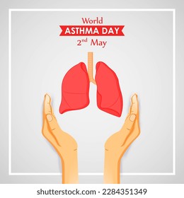 Ilustración de vectores para el Día Mundial del Asma 2 de mayo