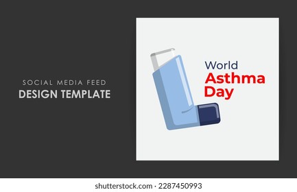 Vector illustration of World Asthma Day social media story feed set mockup template