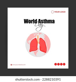 Vector illustration of World Asthma Day social media story feed set mockup template