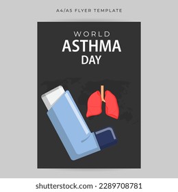 Vector illustration of World Asthma Day social media story feed mockup template