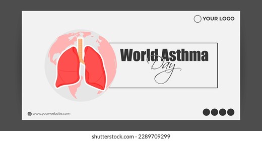 Vector illustration of World Asthma Day social media story feed set mockup template