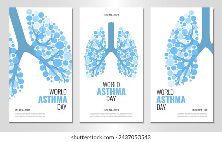 Vector Illustration of World Asthma Day. Awareness Day. Banner set.
