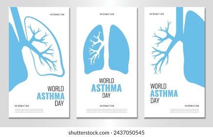 Vector Illustration of World Asthma Day. Awareness Day. Banner set.
