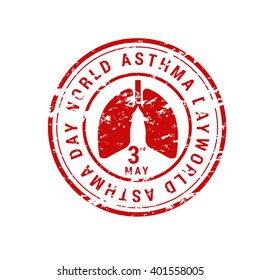 Vector illustration of World Asthma Day Stamp.