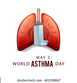 Vector illustration of World Asthma Day with asthma inhaler.