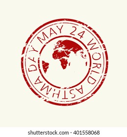 Vector illustration of World Asthma Day Stamp.