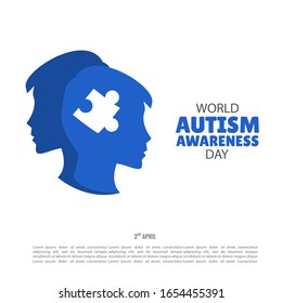 Vector illustration of World autism awareness day. For a poster and banner.
