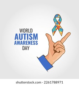 Vector Illustration of World autism awareness day. Ribbon.
