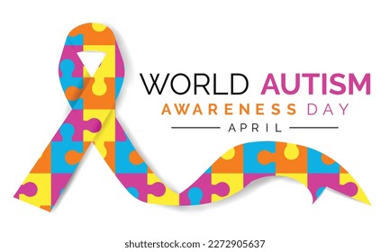 Vector Illustration of World autism awareness day Ribbon. Poster ,
banner design template Vector illustration.
