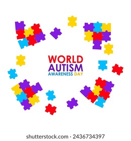 Vector illustration of World Autism Awareness Day social media feed template