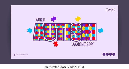 Ilustración vectorial del Día Mundial de Concienciación sobre el Autismo plantilla de feed de redes sociales
