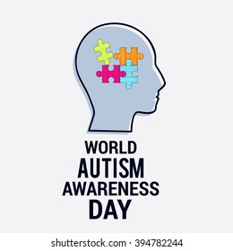 Vector illustration of  World autism awareness day.