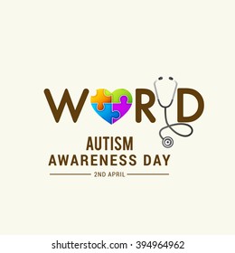 Vector illustration of World autism awareness day.