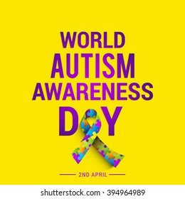 Vector illustration of World autism awareness day.