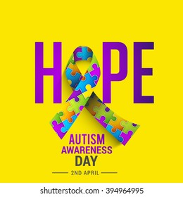 Vector illustration of World autism awareness day.