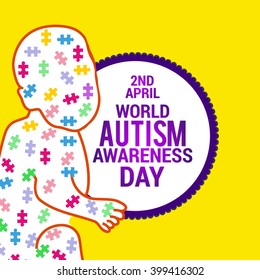Vector illustration of World autism awareness day.