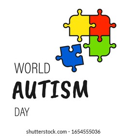 Ilustración vectorial para el Día Mundial del Autismo. Icono de rompecabezas en un estilo plano. Autismo.Vector