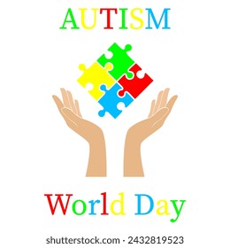 Vector illustration of World Autism Day. Illustration on a white background