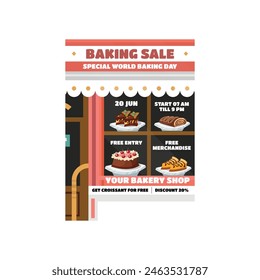 Vector Illustration of world baking day flyer poster
