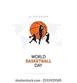 Vector illustration of World Basketball Day, 21 December Basketball Day, creative design.