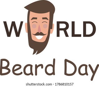 Vector illustration of world beard day holyday.