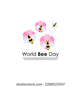 Vector illustration of World Bee Day 20 May social media story feed mockup template post