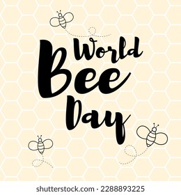 Vector illustration of World Bee Day 20 May social media story feed mockup template post