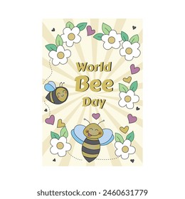Vector Illustration of World Bee Day Template