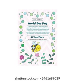 Vector Illustration of World Bee Day Flyer
