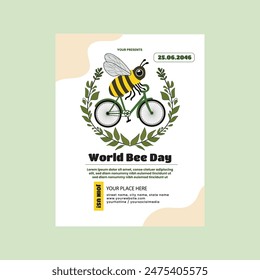 Vector Illustration of World Bee Day Flyer Poster