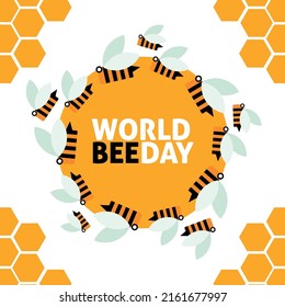 Vector illustration of world Bee DayConcept