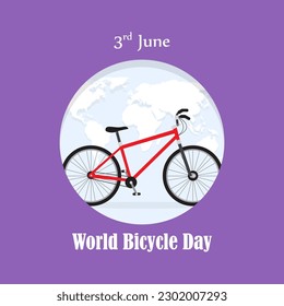 Vector illustration of World Bicycle Day 3 June social media story feed mockup template