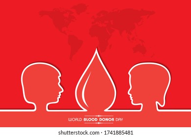 Vector Illustration For World Blood Donor Day.Donate Blood Concept which is held on 14th June