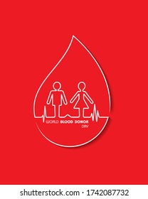 Vector Illustration For World Blood Donor Day.Donate Blood Concept which is held on 14th June