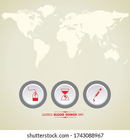 Vector Illustration For World Blood Donor Day.Donate Blood Concept which is held on 14th June