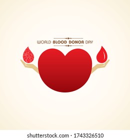 Vector Illustration For World Blood Donor Day.Donate Blood Concept, das am 14. Juni statt