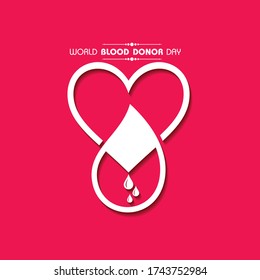 Ilustración vectorial por el Día Mundial del Donante de Sangre, que se celebra el 14 de junio. Concepto de donación de sangre 