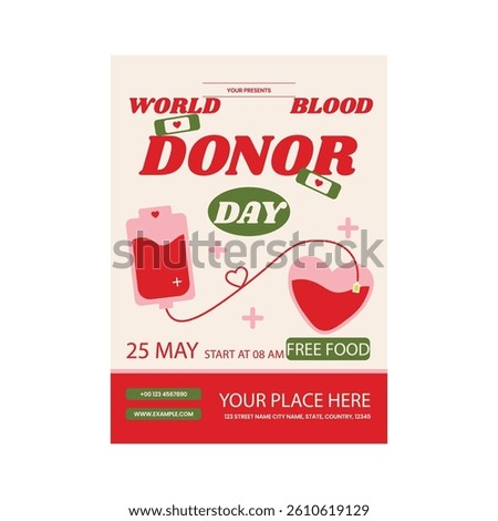 Vector illustration of world blood donor day flyer poster template design