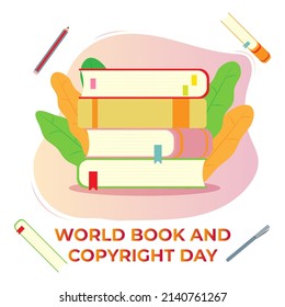 Ilustración vectorial para libro mundial , día de copia