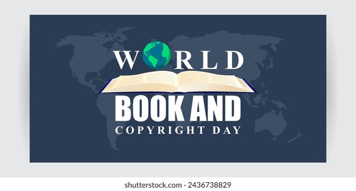 Vector illustration of World Book and Copyright Day social media feed template